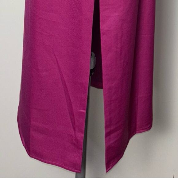 NWT Lulus Feeling Sensational Midi Dress Women's Large Color Block Pink/Magenta - Picture 13 of 16